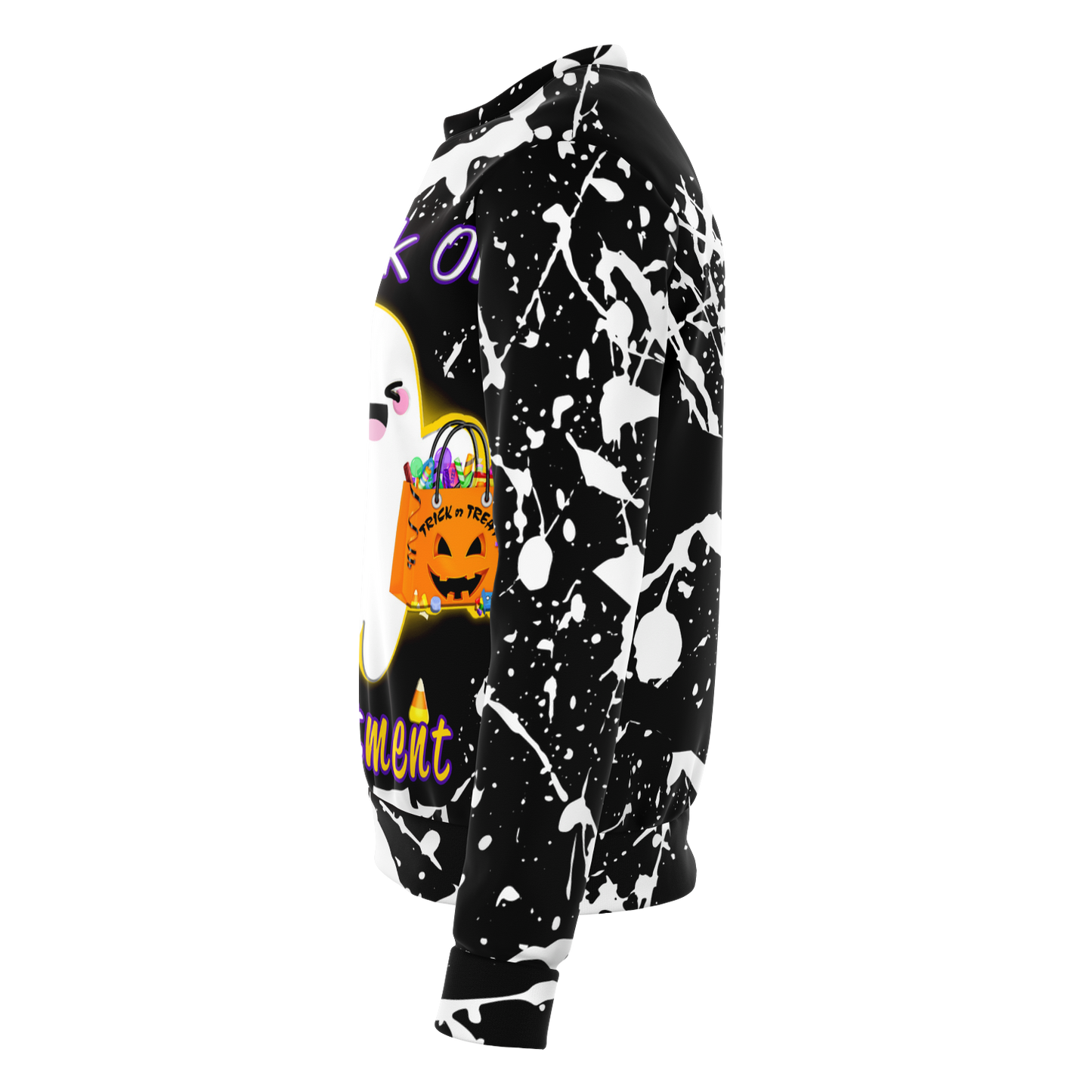 Respiratory Therapist Gifts | Black Respiratory Therapy Trick Or Treatment Tie Die Look Sweatshirt-TD Gift Solutions.com