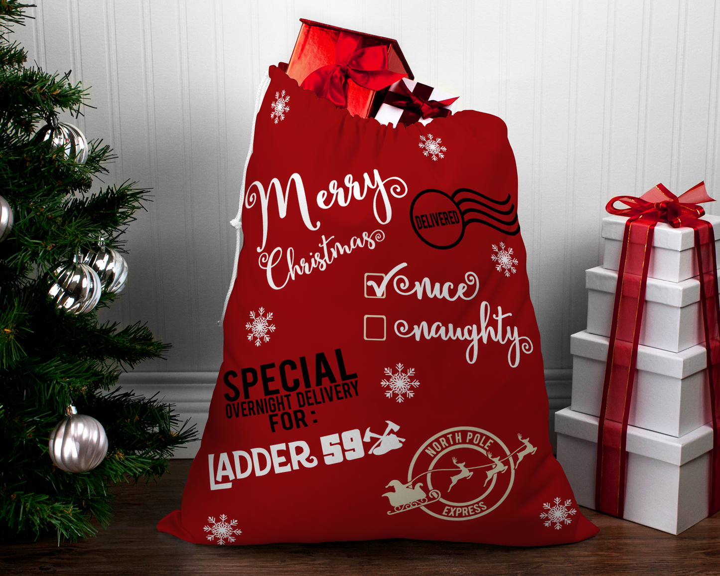 Santa Sack | Santa Gift Bag | Cloth Gift Bag - Santa Sack Christmas Bag