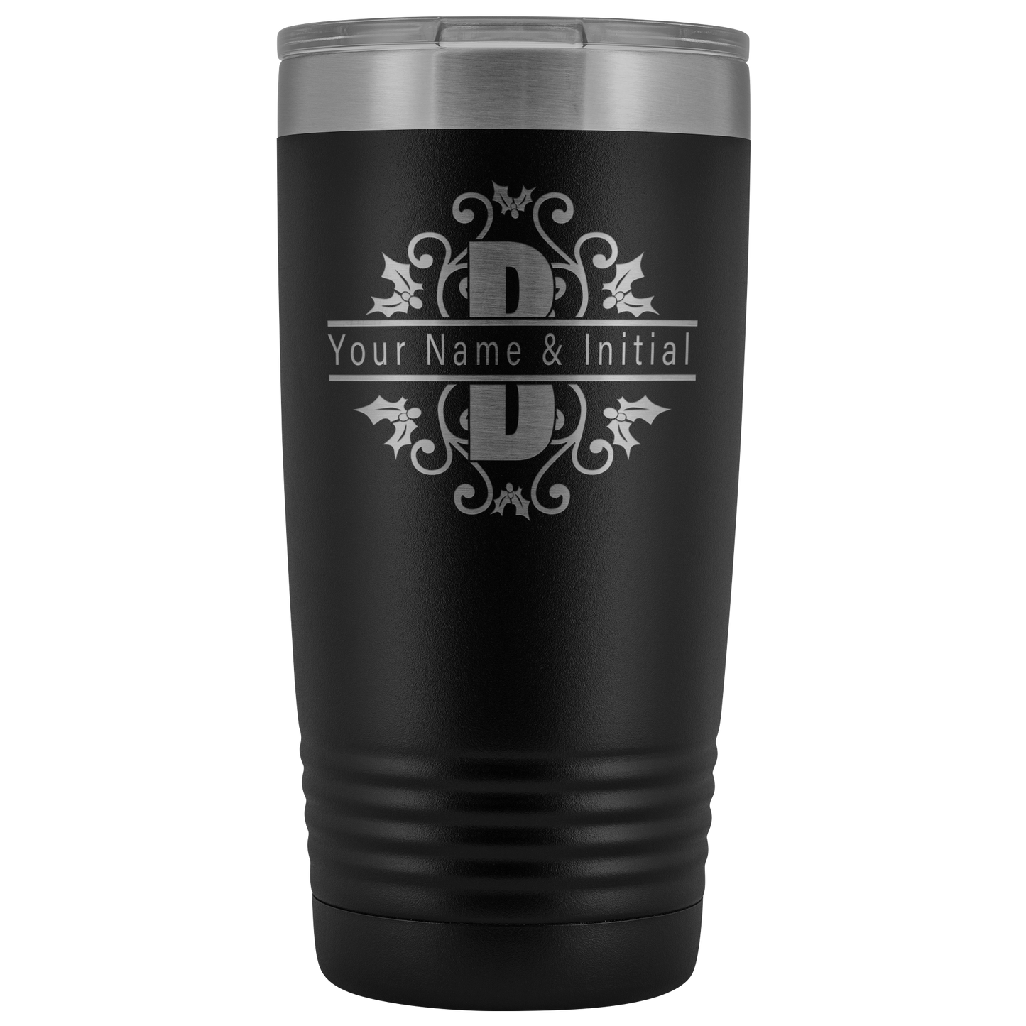 Tumbler Cups | 20oz Personalized Split Monogram Tumbler Cup-Tumblers-TD Gift Solutions.com