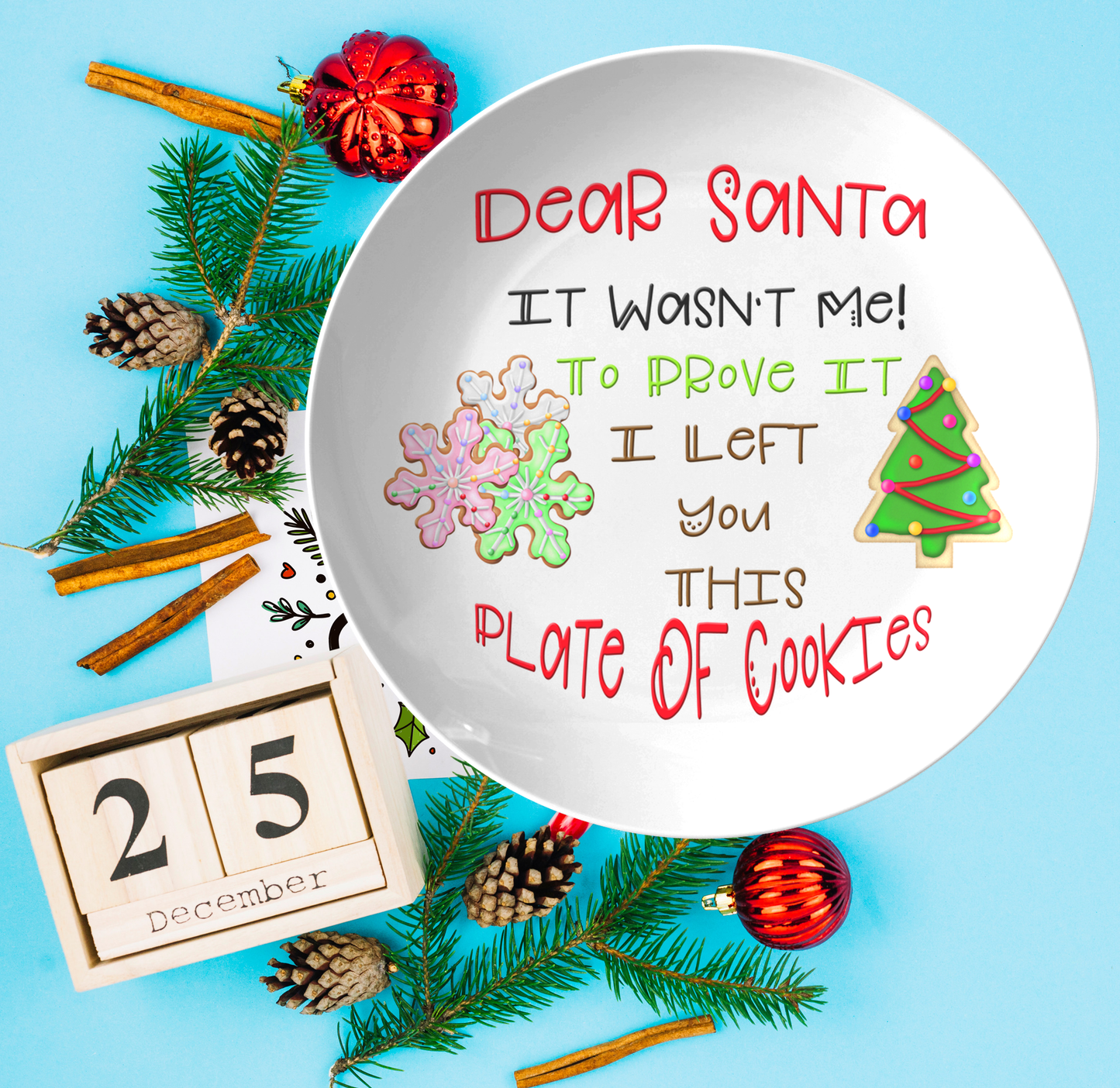 Cookies For Santa Plate | Dear Santa, It Wasn't Me | Santa's Naughty List - Dinnerware