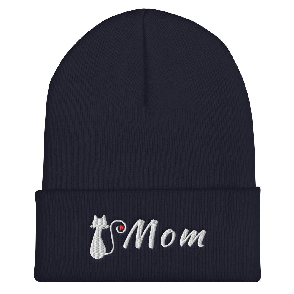 Accessories |Cat Mom Cuffed Beanie-Beanie-TD Gift Solutions.com