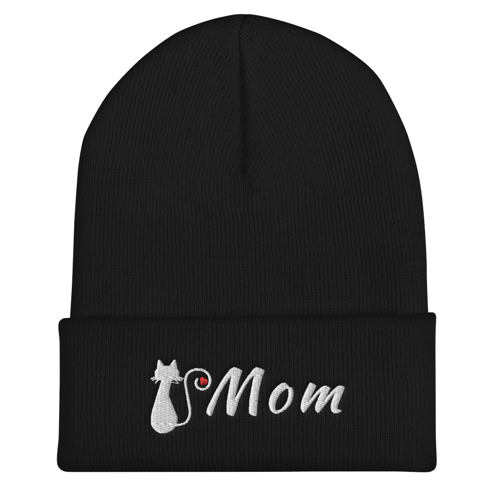 Accessories |Cat Mom Cuffed Beanie-Beanie-TD Gift Solutions.com