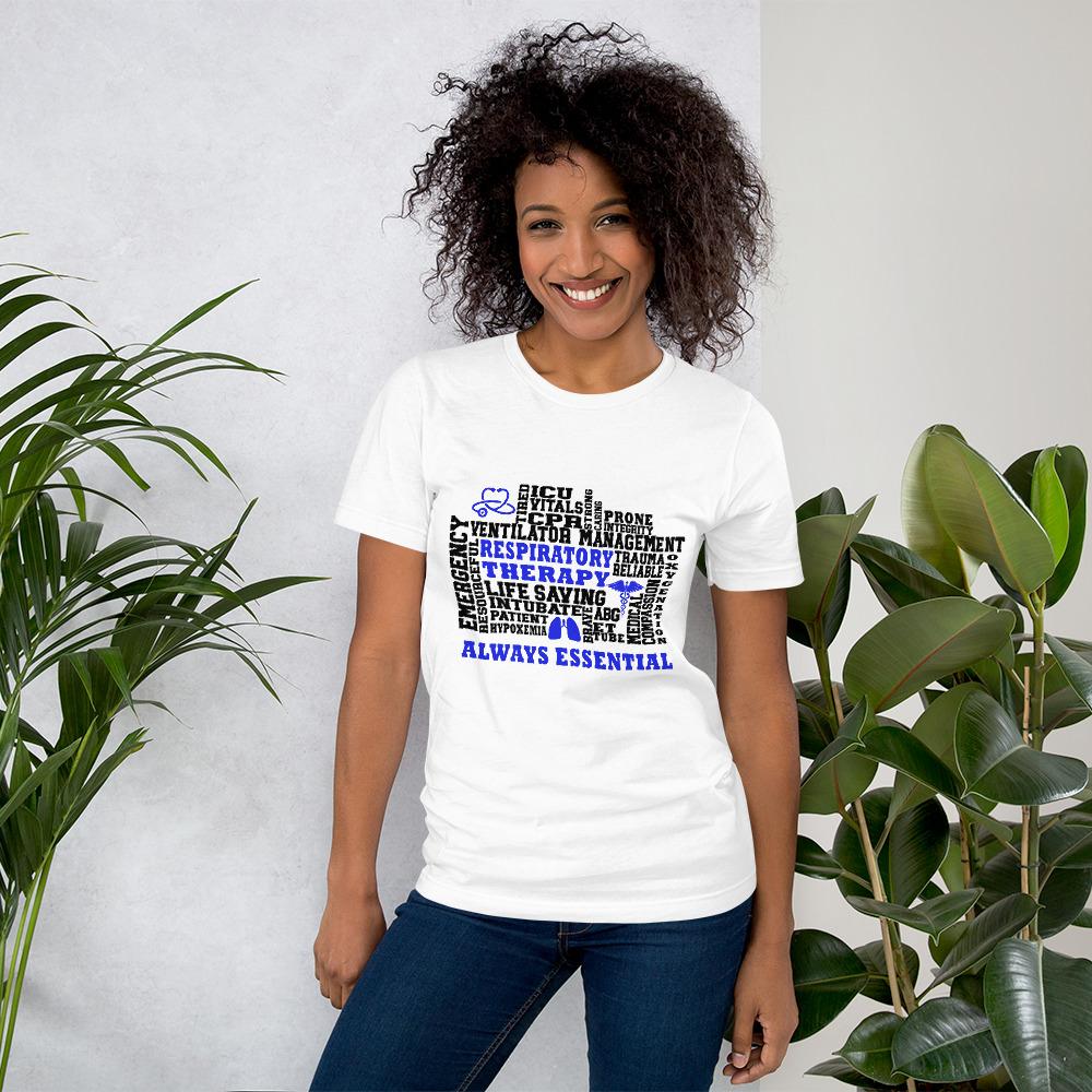 Health Care Worker | Blue Respiratory Therapy Always Essential T-Shirt-T-Shirt-TD Gift Solutions.com