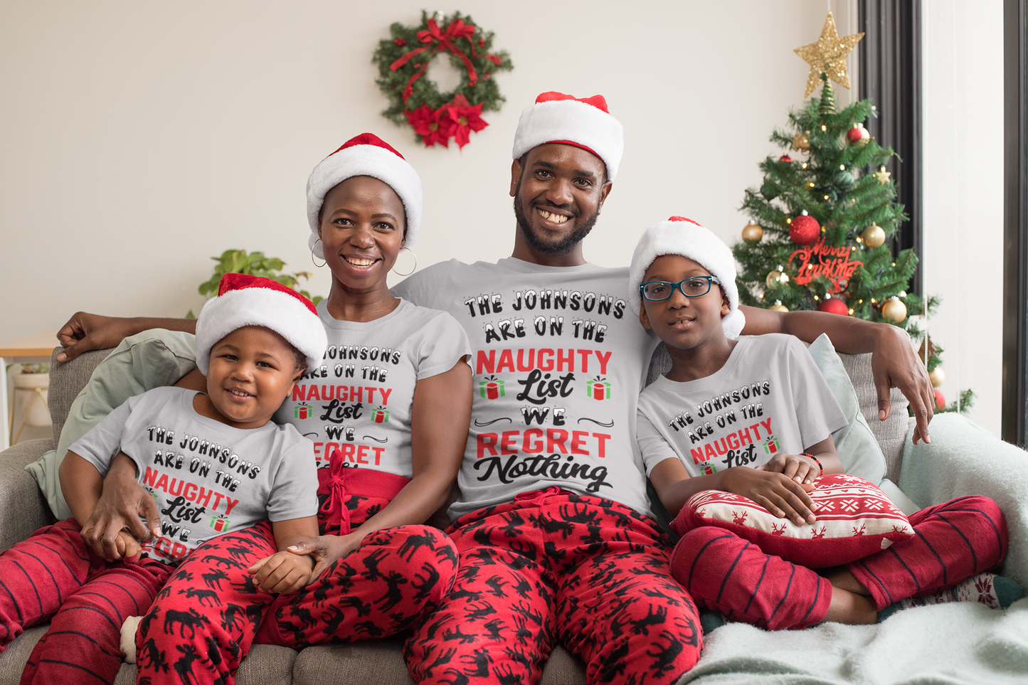 Personalized Family Matching Christmas Shirts - We Regret Nothing Family T-shirt-TD Gift Solutions.com