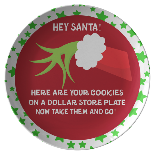 Cookies For Santa Plate | Ba Hum Bug | Grinchmas Lover Santa Cookie Plate - Dinnerware