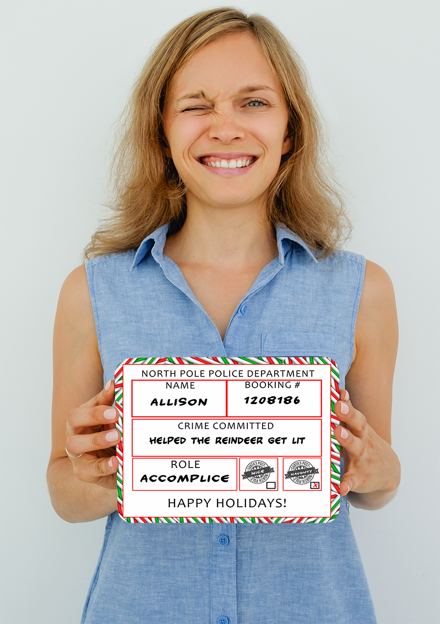 Santa's Naughty List Printable Sign | Naughty List | Christmas Party - Mug Shot Sign