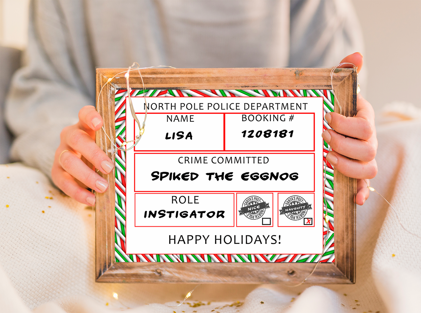 Santa's Naughty List Printable Sign | Naughty List | Christmas Party - Mug Shot Sign
