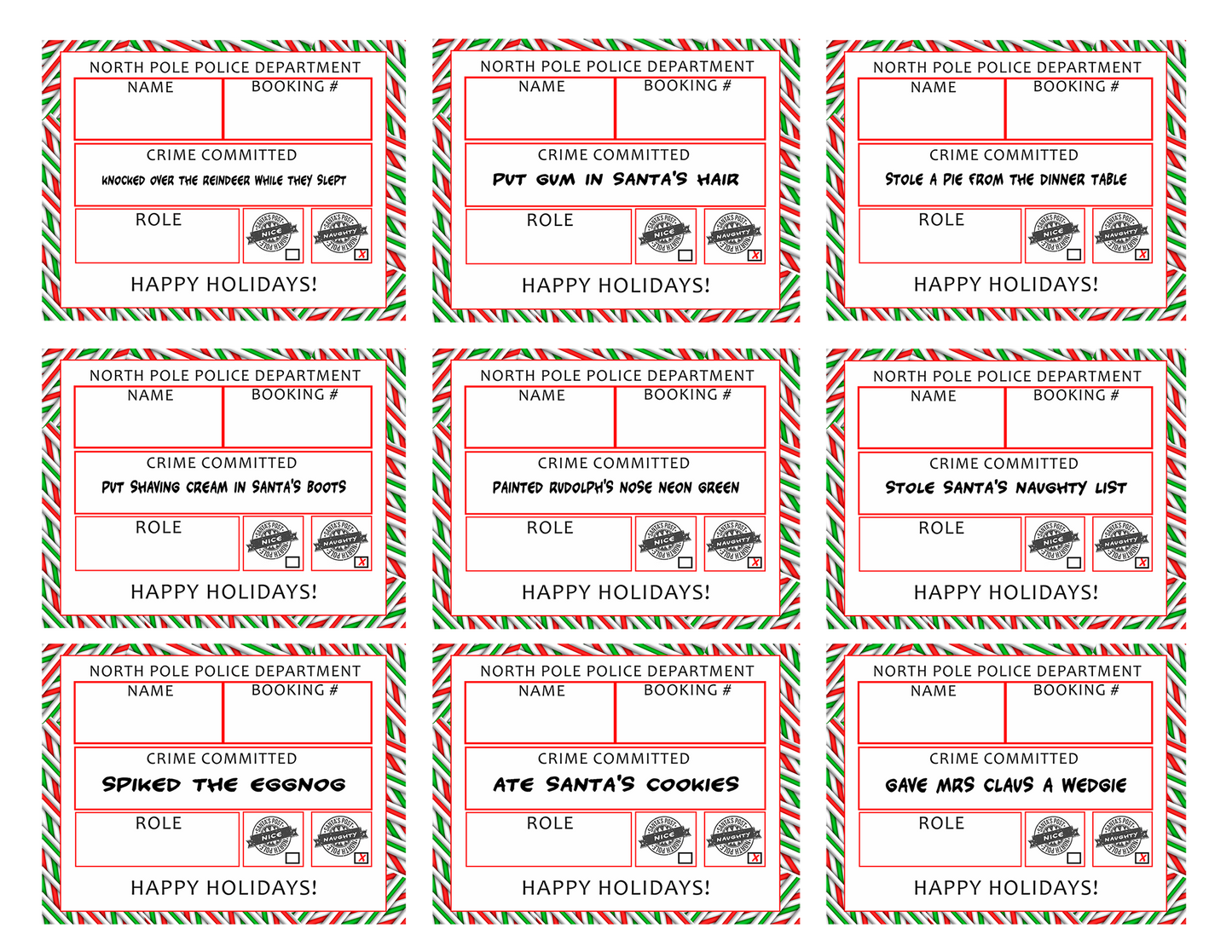 Santa's Naughty List Printable Sign | Naughty List | Christmas Party - Mug Shot Sign