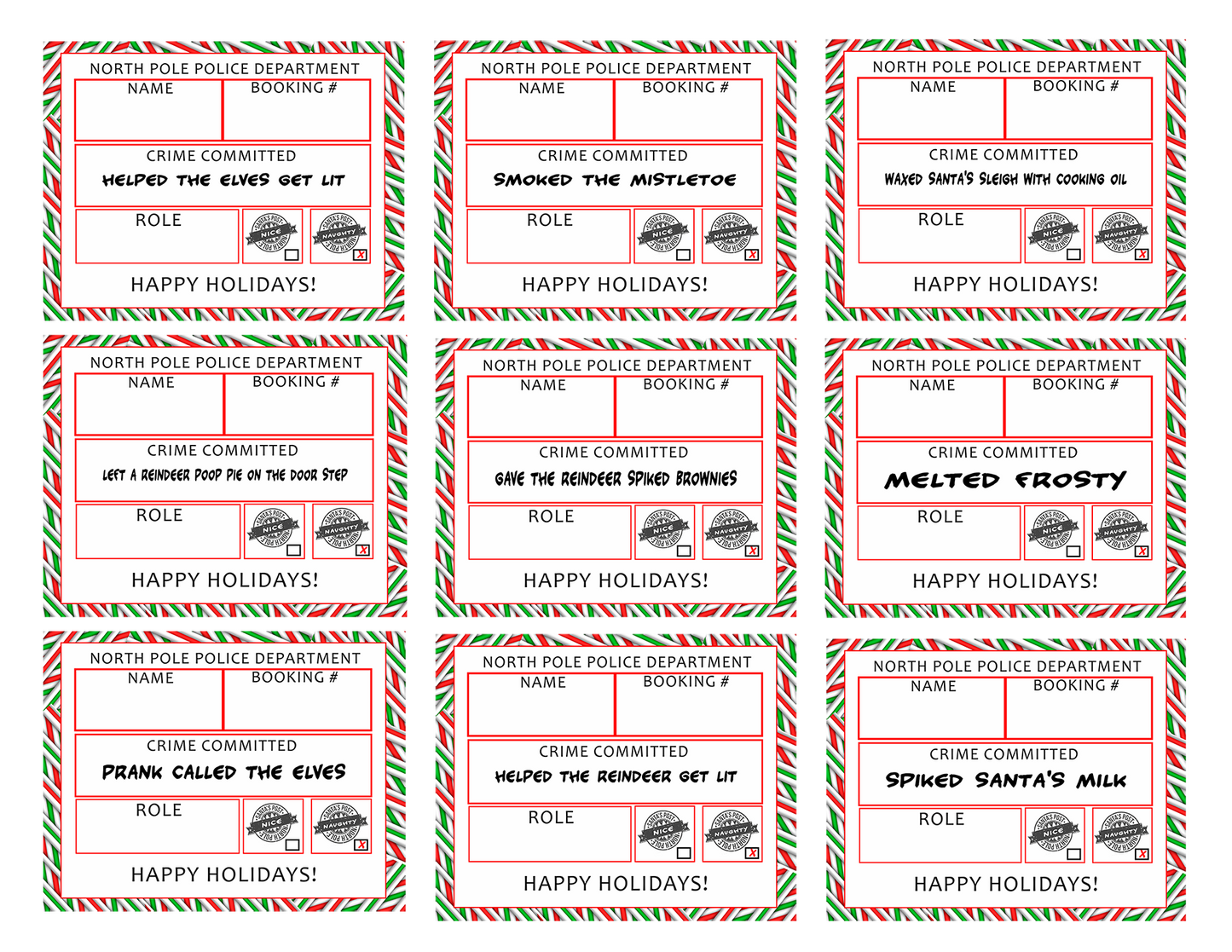 Santa's Naughty List Printable Sign | Naughty List | Christmas Party - Mug Shot Sign