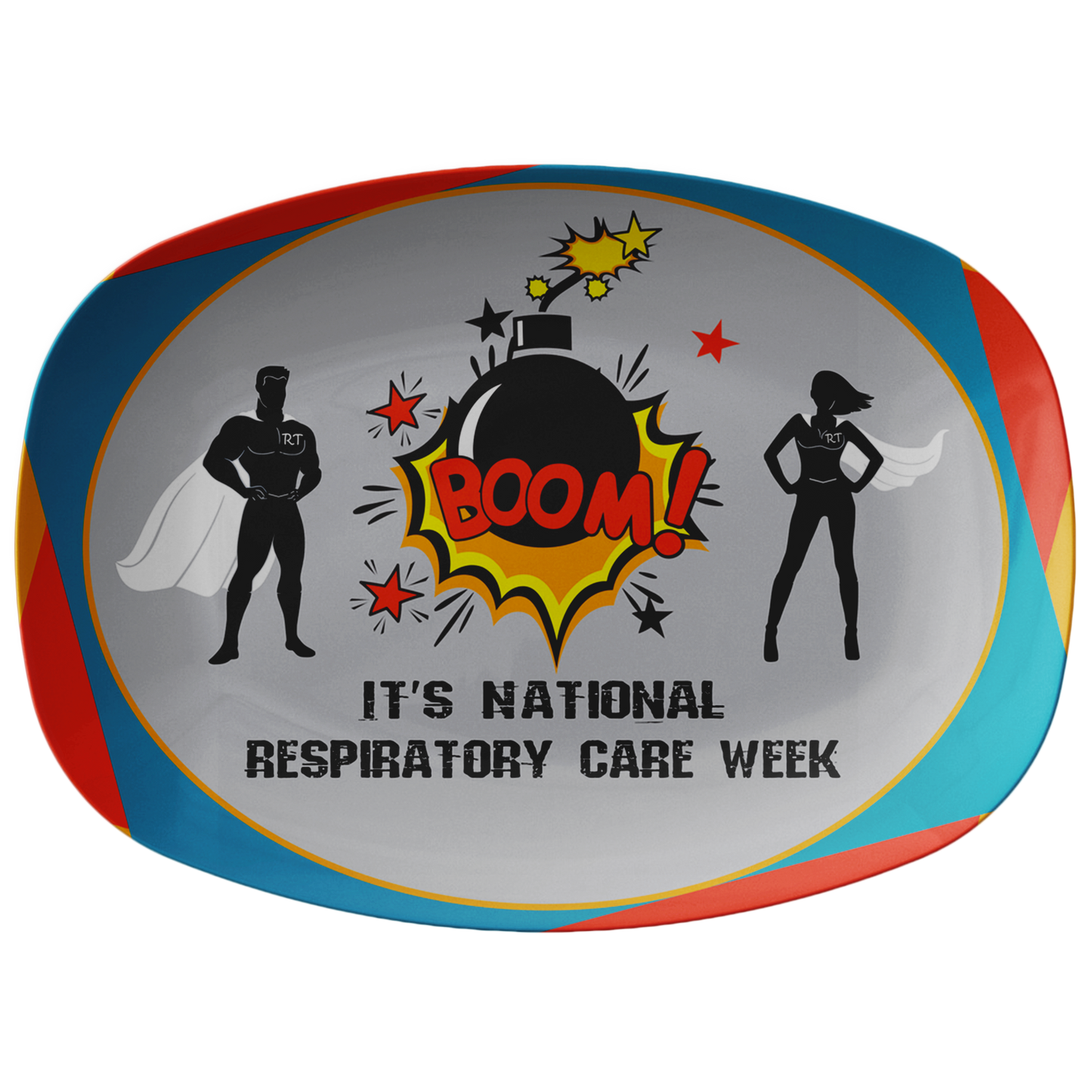 Respiratory Therapy Super Hero Serving Platter | National Respiratory Care Week | Serving Platter - Dinnerware