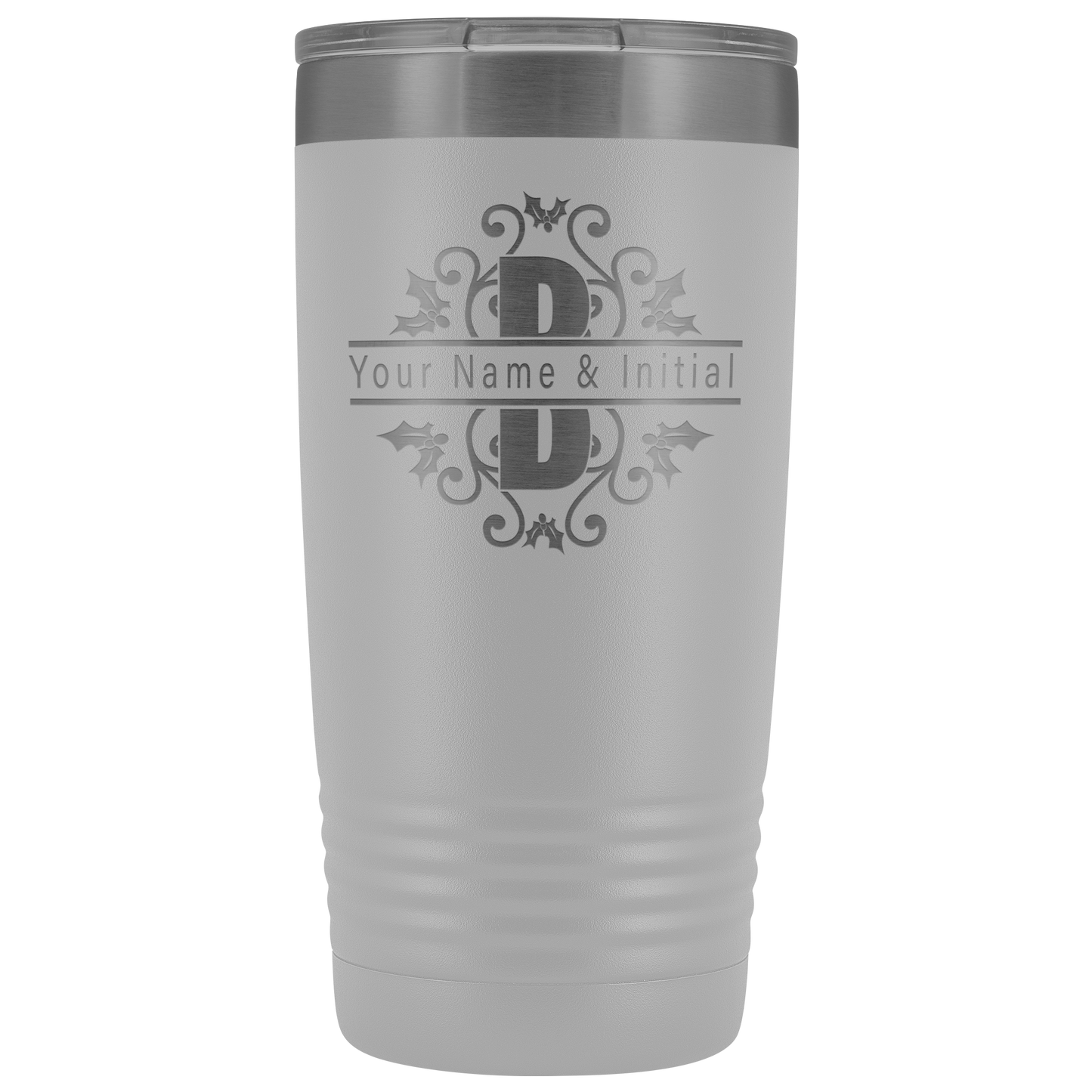 Tumbler Cups | 20oz Personalized Split Monogram Tumbler Cup-Tumblers-TD Gift Solutions.com