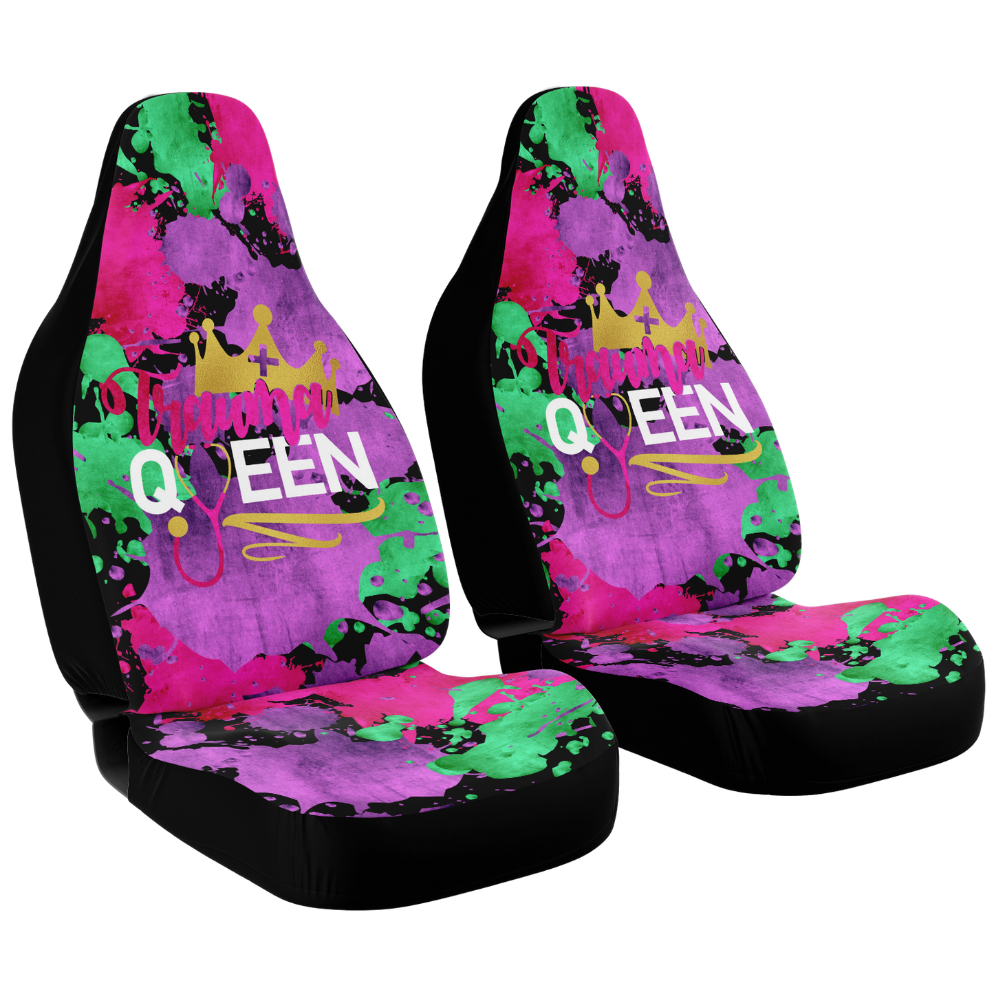 Nurse Car Seat Covers | Trauma Queen Paint Splat Nurse Car Seat Cover-Car Seat Cover - AOP-TD Gift Solutions.com