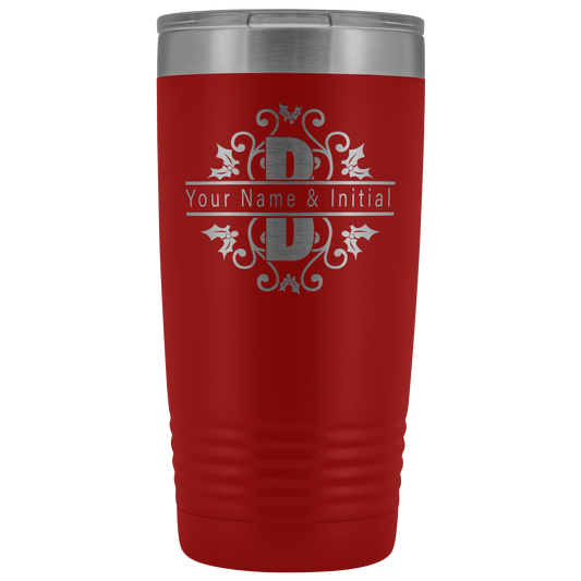 Tumbler Cups | 20oz Personalized Split Monogram Tumbler Cup-Tumblers-TD Gift Solutions.com