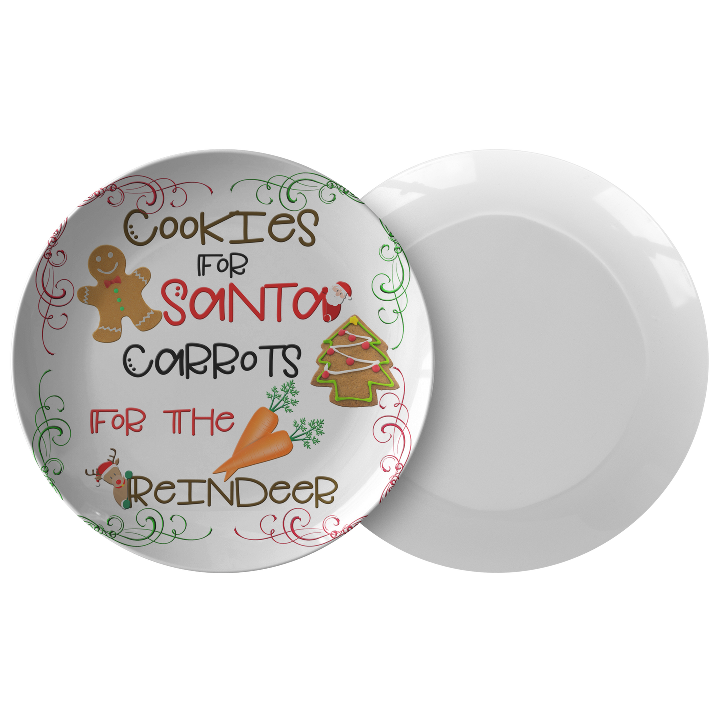 Cookies For Santa Carrots For The Reindeer | Leave Cookies For Santa | Santa Cookie Plate - Dinnerware