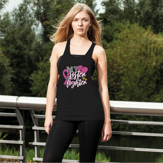 My Sister Is A Fighter 2 Women's Loose Racerback Tank Top-Racerbank Tank Tops-TD Gift Solutions.com