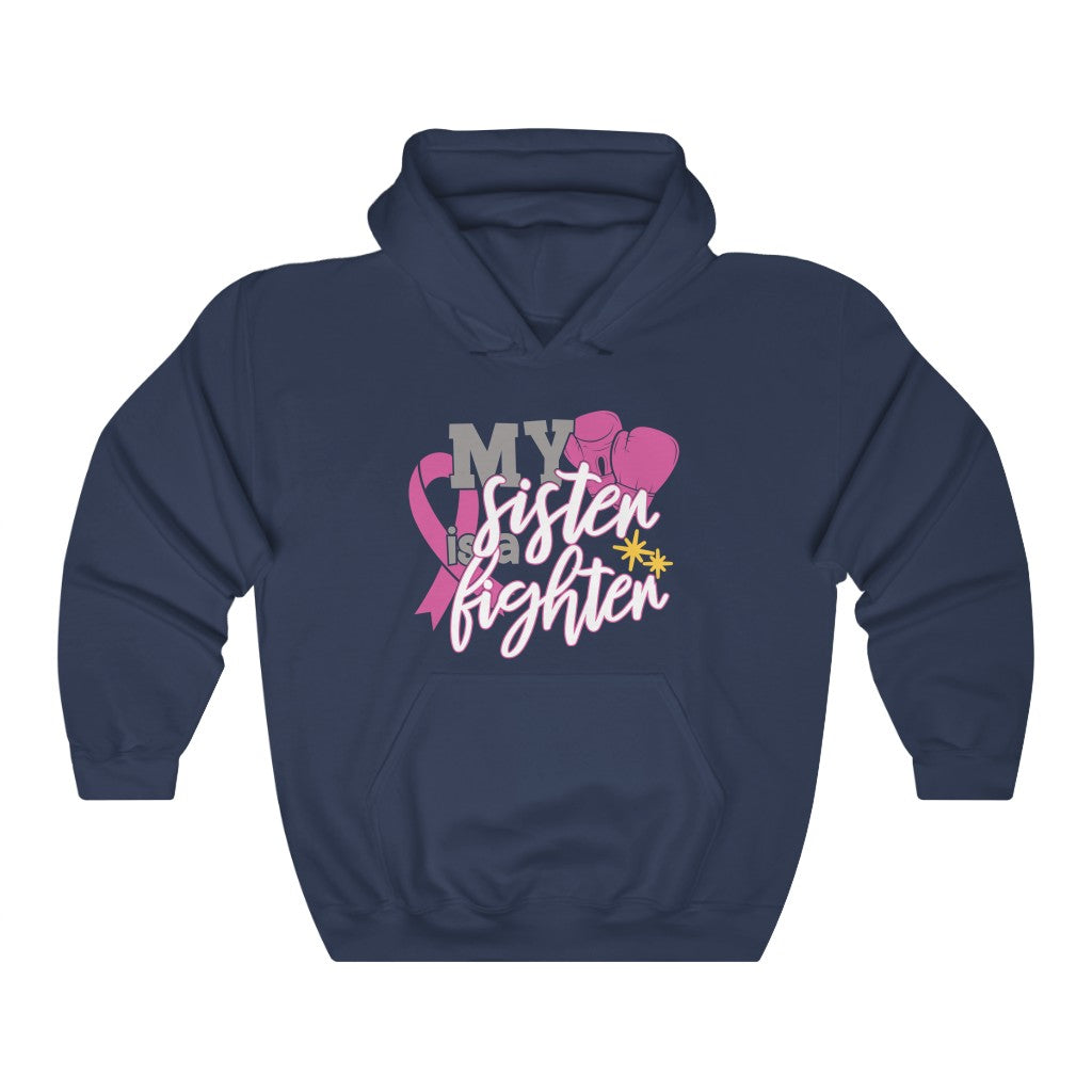 Cool Hoodies | My Sister's A Fighter Breast Cancer Women's Hoodie-Hoodie-TD Gift Solutions.com