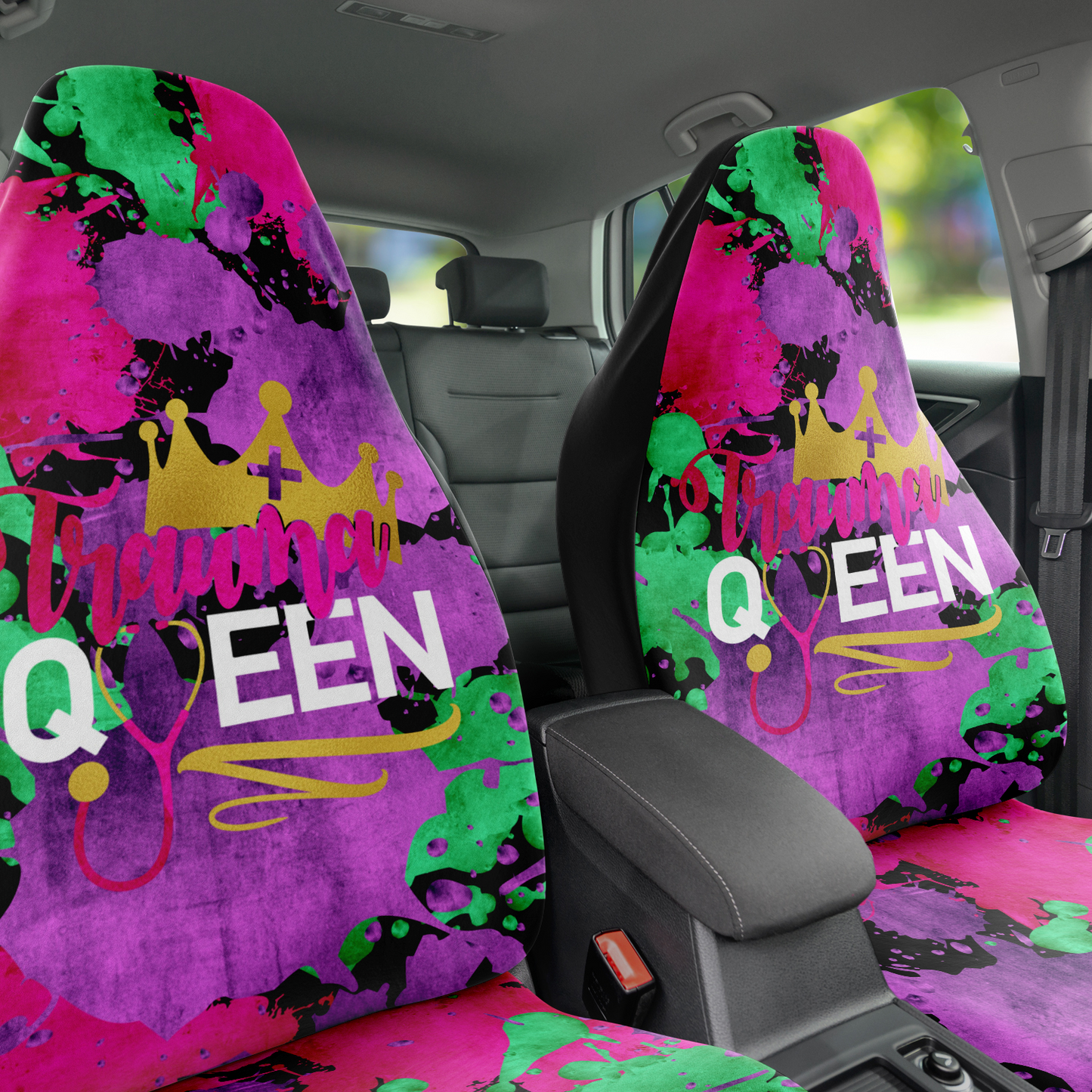 Nurse Car Seat Covers | Trauma Queen Paint Splat Nurse Car Seat Cover-Car Seat Cover - AOP-TD Gift Solutions.com