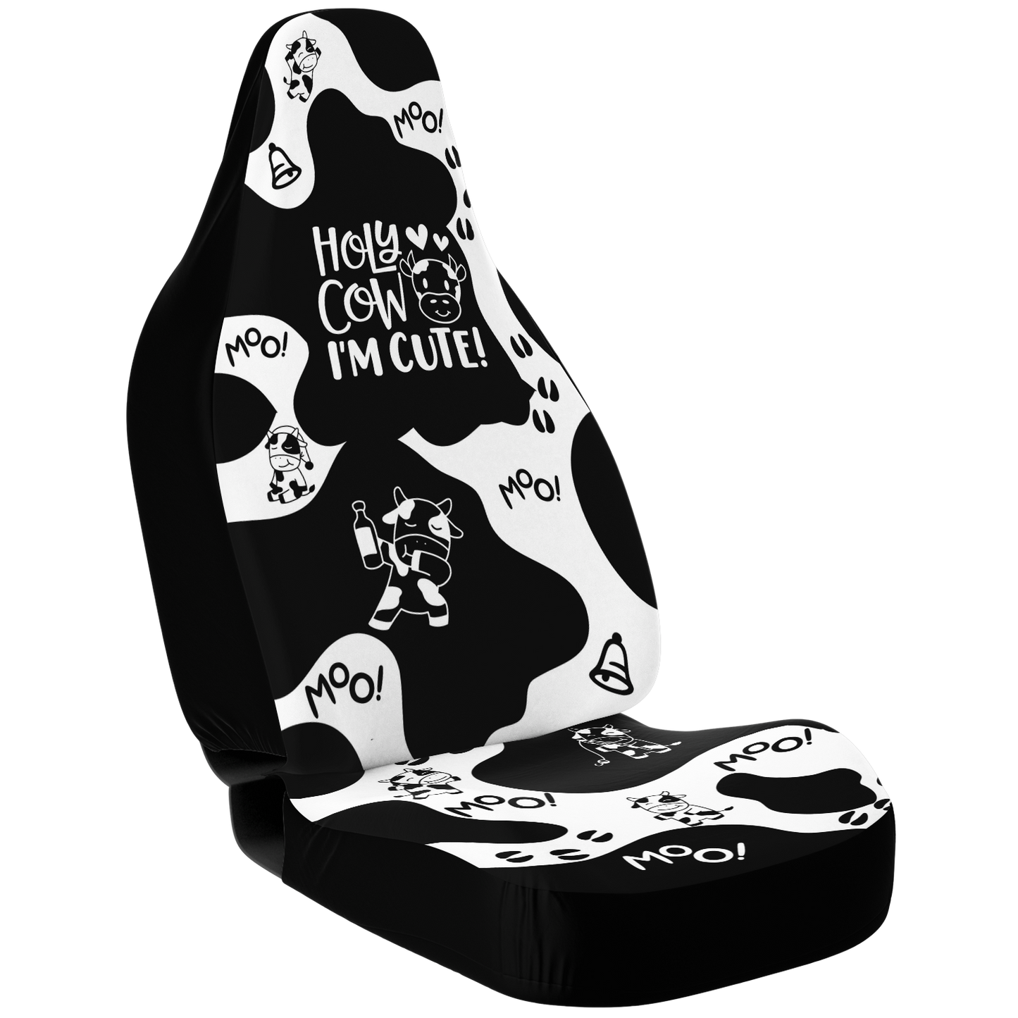 Car Accessories | Holy Cow I'm Cute Cow Print Car Seat Covers-TD Gift Solutions.com