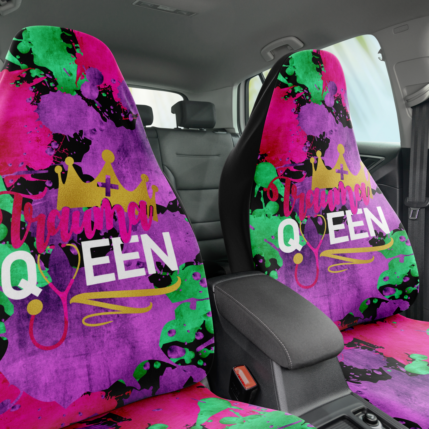 Nurse Car Seat Covers | Trauma Queen Paint Splat Nurse Car Seat Cover-Car Seat Cover - AOP-TD Gift Solutions.com