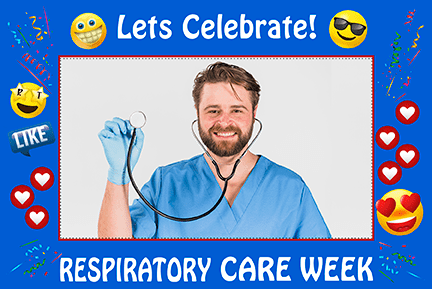 Celebrate Respiratory Care Week Blue Emoji Theme Photo Prop-TD Gift Solutions.com