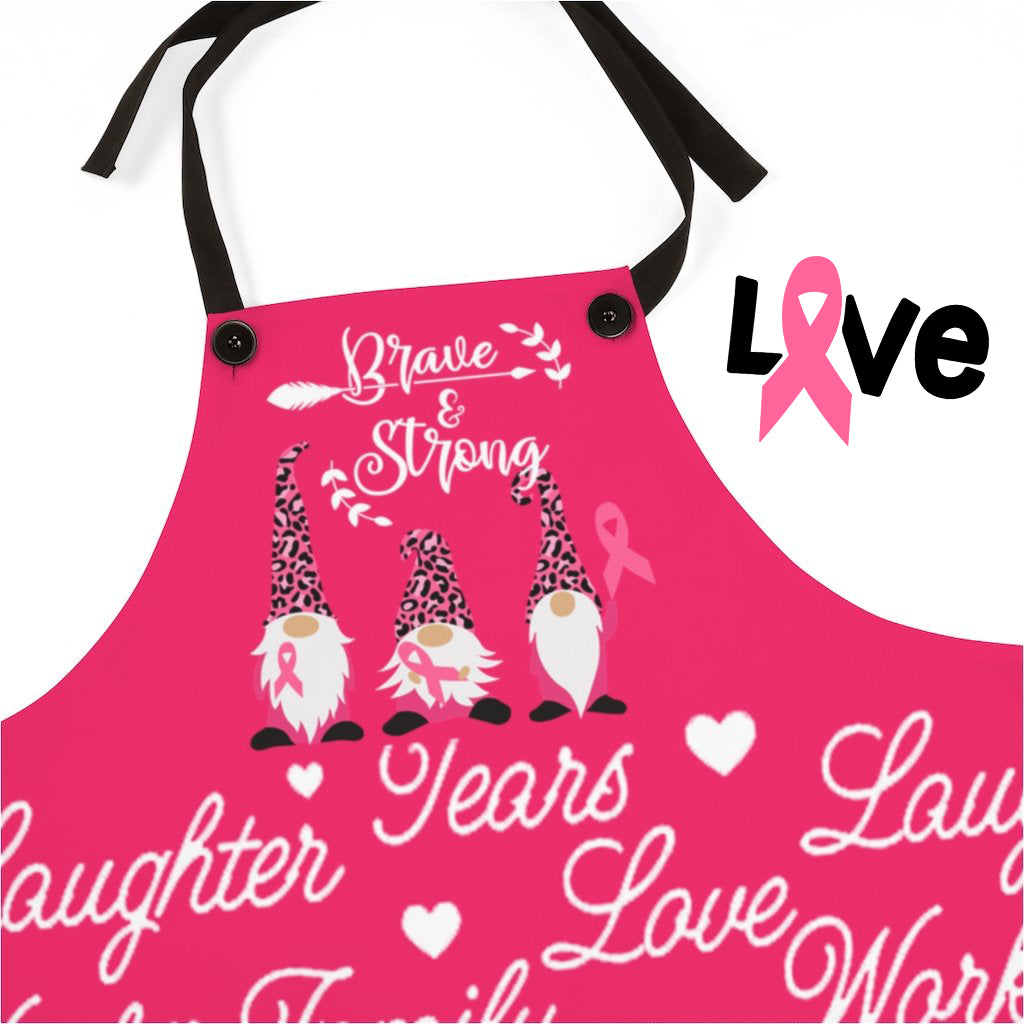 Aprons For Women | Breast Cancer Awareness Gnome Apron-Accessories-TD Gift Solutions.com