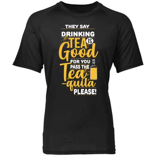 Funny Shirts | Drink More Tea-quila Raglan Sleeve Wicking Shirt - T-Shirts
