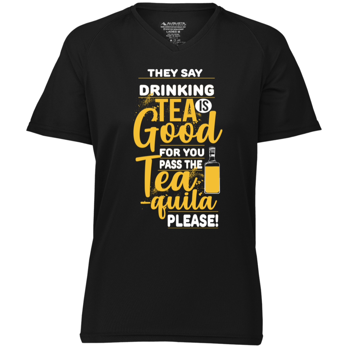 Funny Shirts | Drink More Tea-quila Ladies' Raglan Sleeve Wicking T-Shirt - T-Shirts