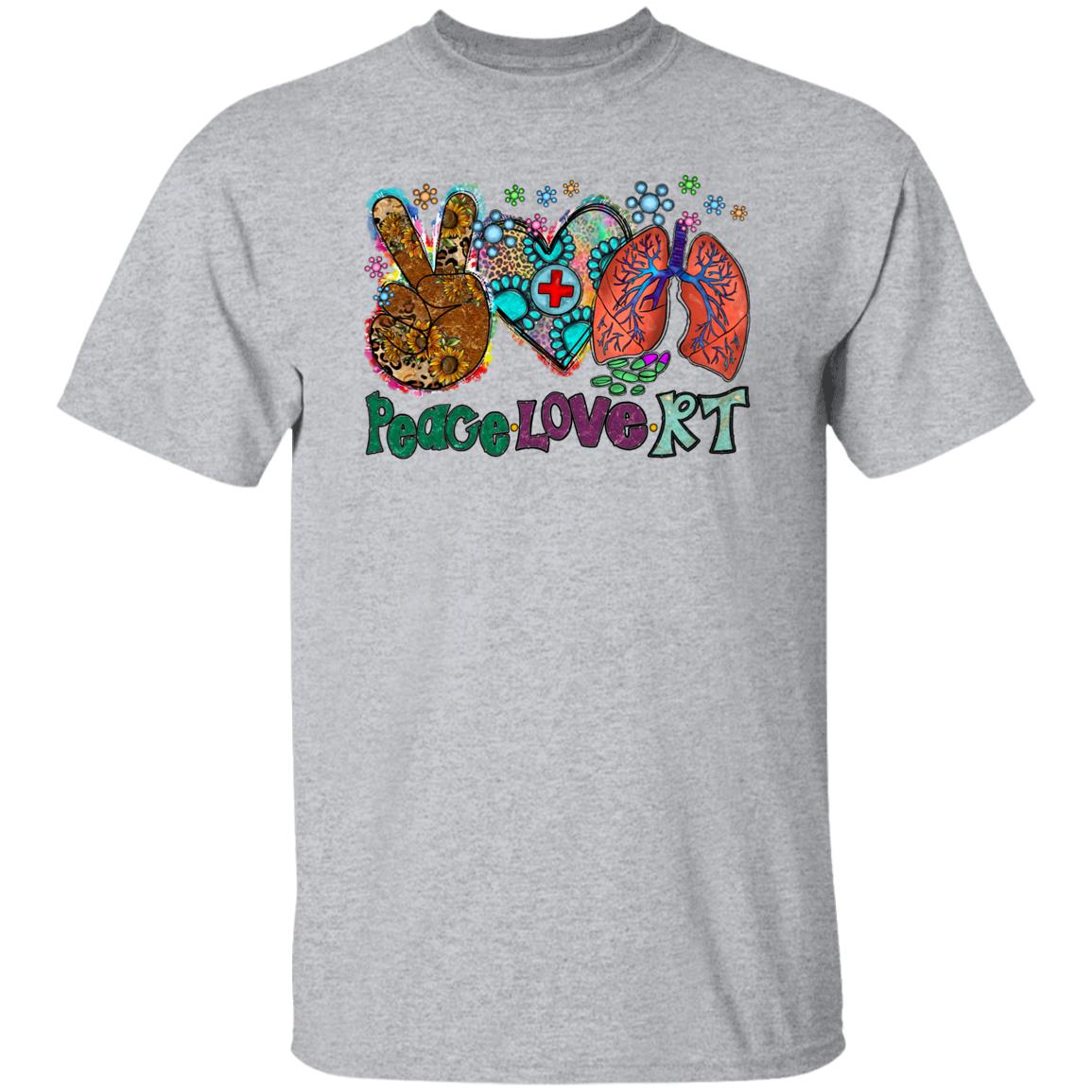 Gildan Unisex Peace Love Respiratory G500 T-Shirt-TD Gift Solutions.com