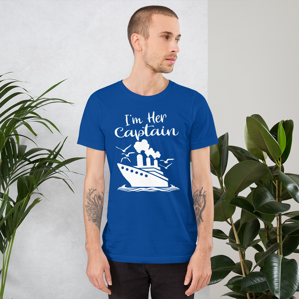 Cruise Addict | Couples Cruise Captain & First Mate Royal Blue Unisex T-Shirt - T-Shirts