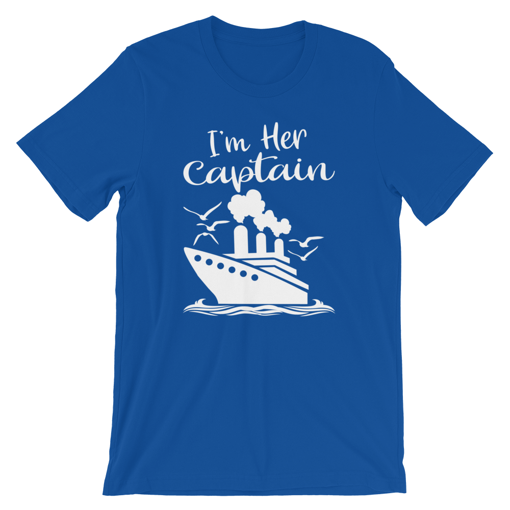 Cruise Addict | Couples Cruise Captain & First Mate Royal Blue Unisex T-Shirt - T-Shirts