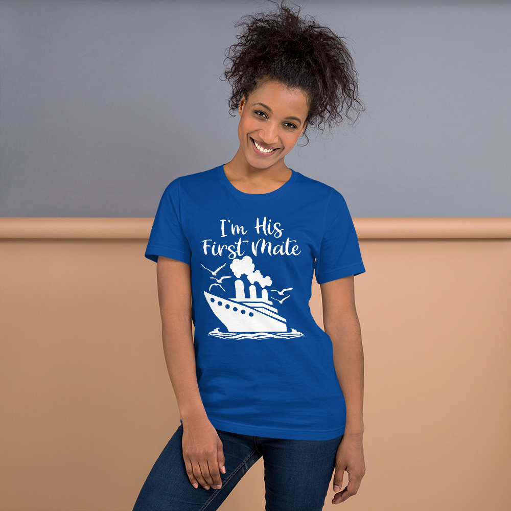 Cruise Addict | Couples Cruise Captain & First Mate Royal Blue Unisex T-Shirt - T-Shirts