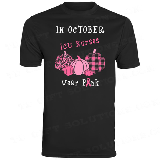 ICU Nurses Wear Pink In October Moisture-Wicking Tee-TD Gift Solutions.com