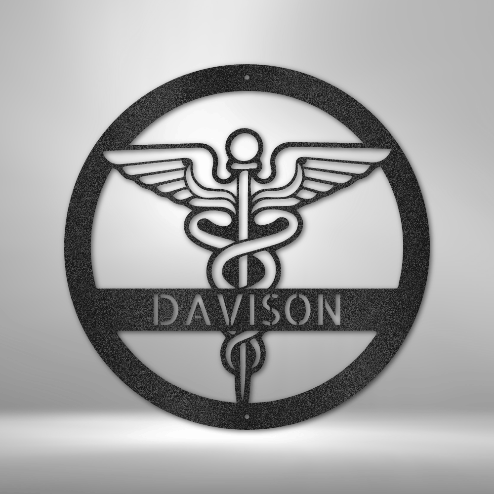Personalized Respiratory Therapist Caduceus Steel Sign-TD Gift Solutions.com