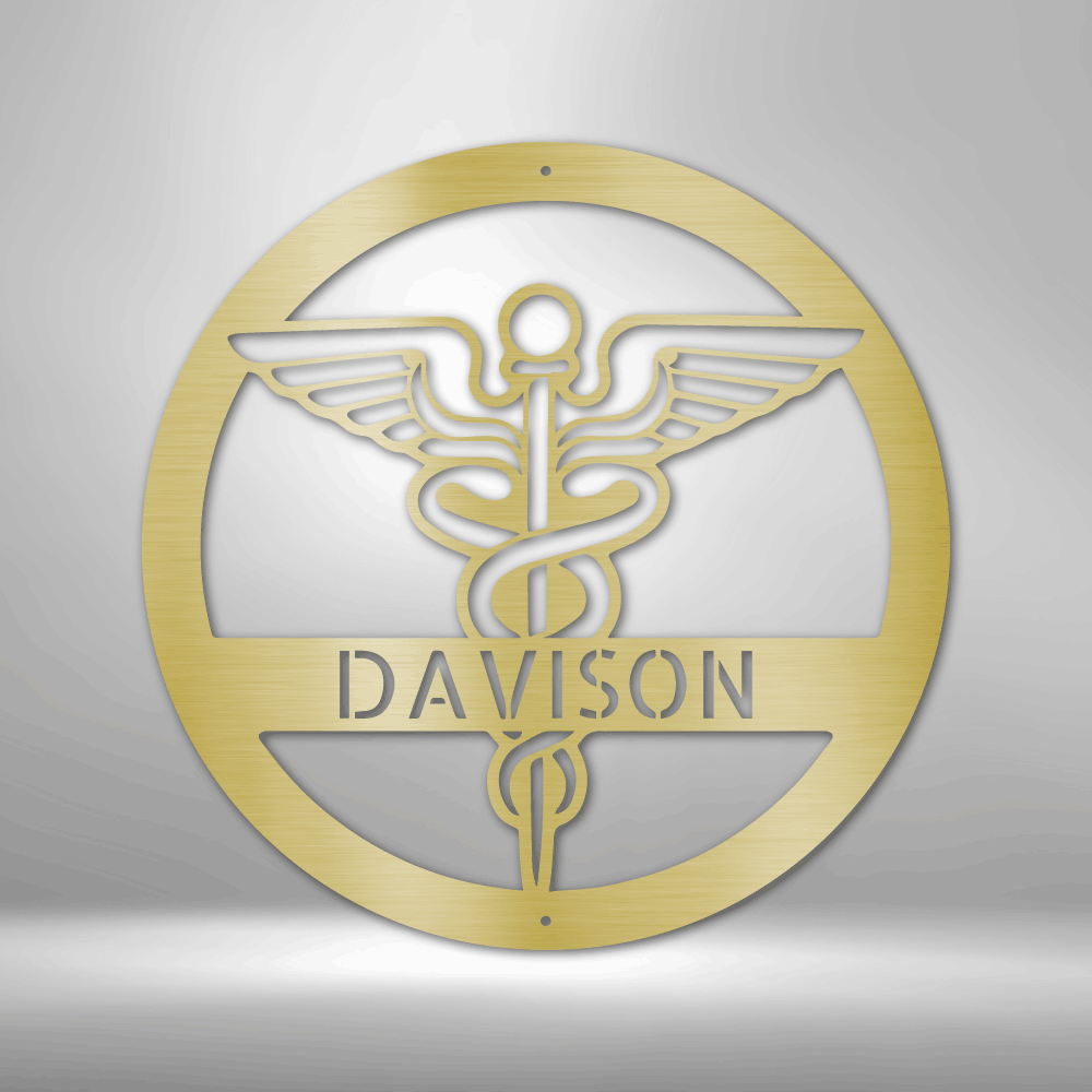 Personalized Respiratory Therapist Caduceus Steel Sign-TD Gift Solutions.com