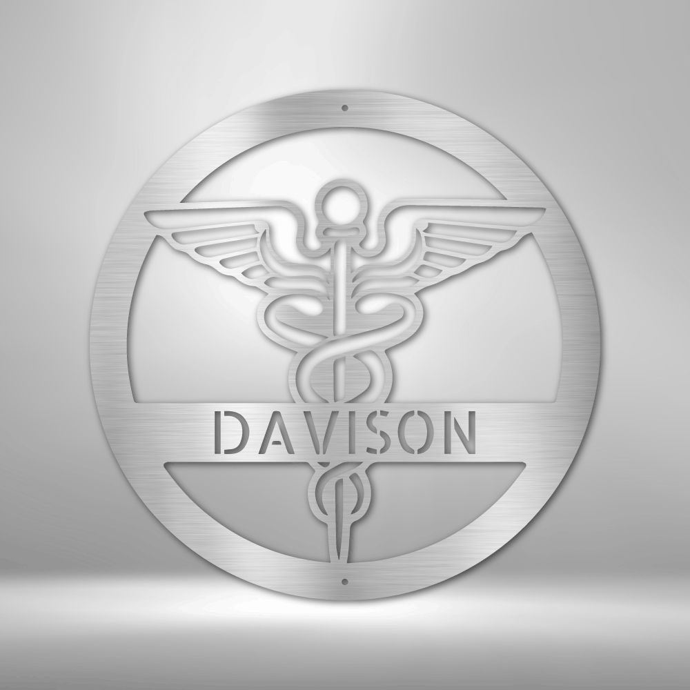 Personalized Respiratory Therapist Caduceus Steel Sign-TD Gift Solutions.com