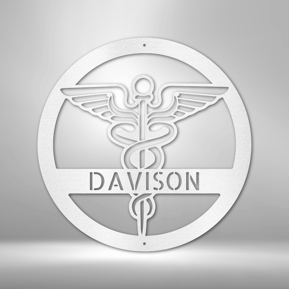 Personalized Respiratory Therapist Caduceus Steel Sign-TD Gift Solutions.com