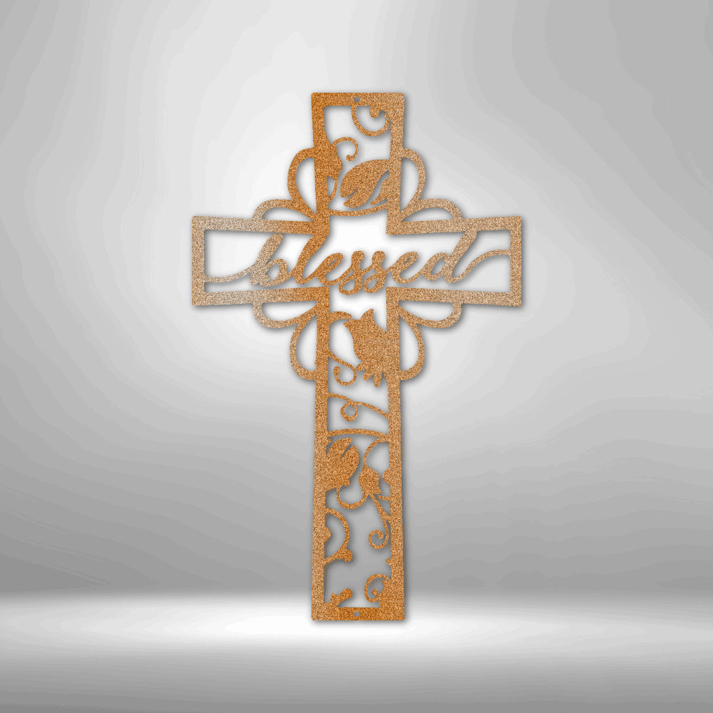 Blessed Cross - Steel Sign-TD Gift Solutions.com