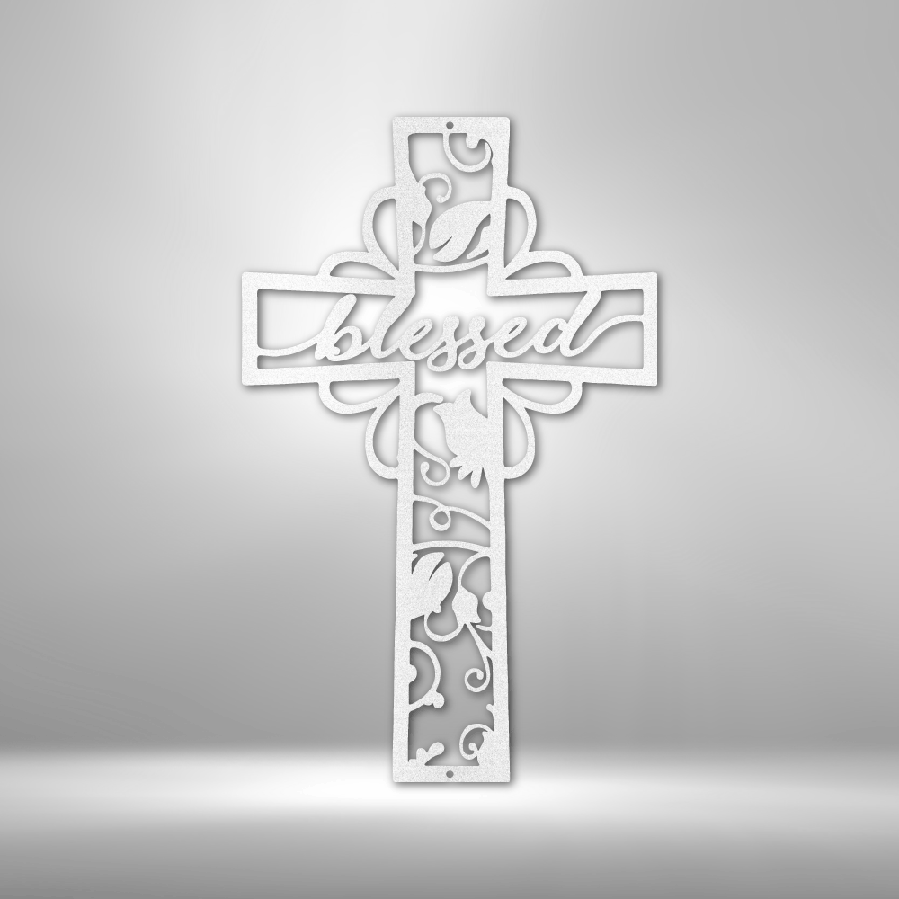 Blessed Cross - Steel Sign-TD Gift Solutions.com