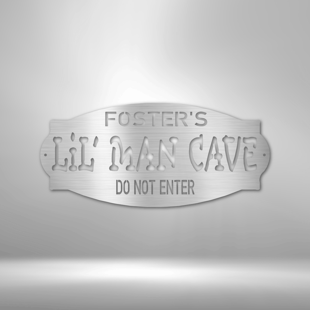 Gifts For Boys | Personalized Lil Man Cave - Steel Sign-TD Gift Solutions.com