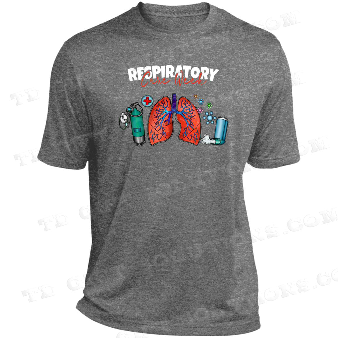 Personalized Respiratory Care Week Heather Performance Tee-TD Gift Solutions.com