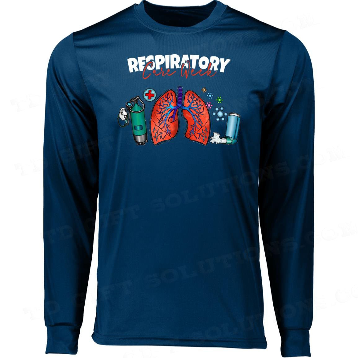 Personalized Respiratory Care Week Long Sleeve Moisture-Wicking Tee-TD Gift Solutions.com