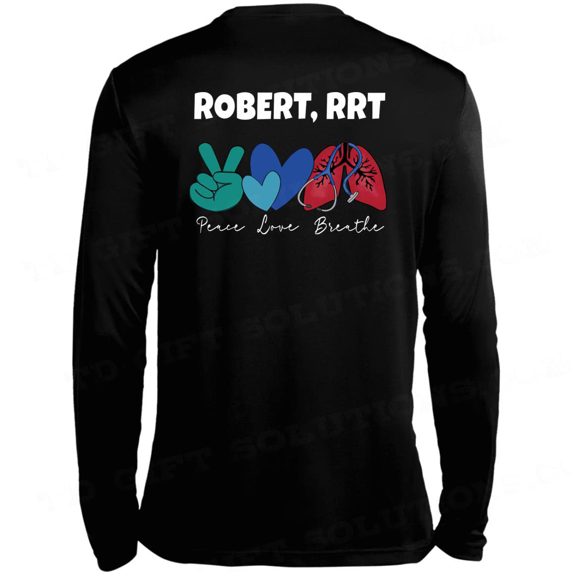 Personalized Respiratory Care Week Long Sleeve Moisture-Wicking Tee-TD Gift Solutions.com