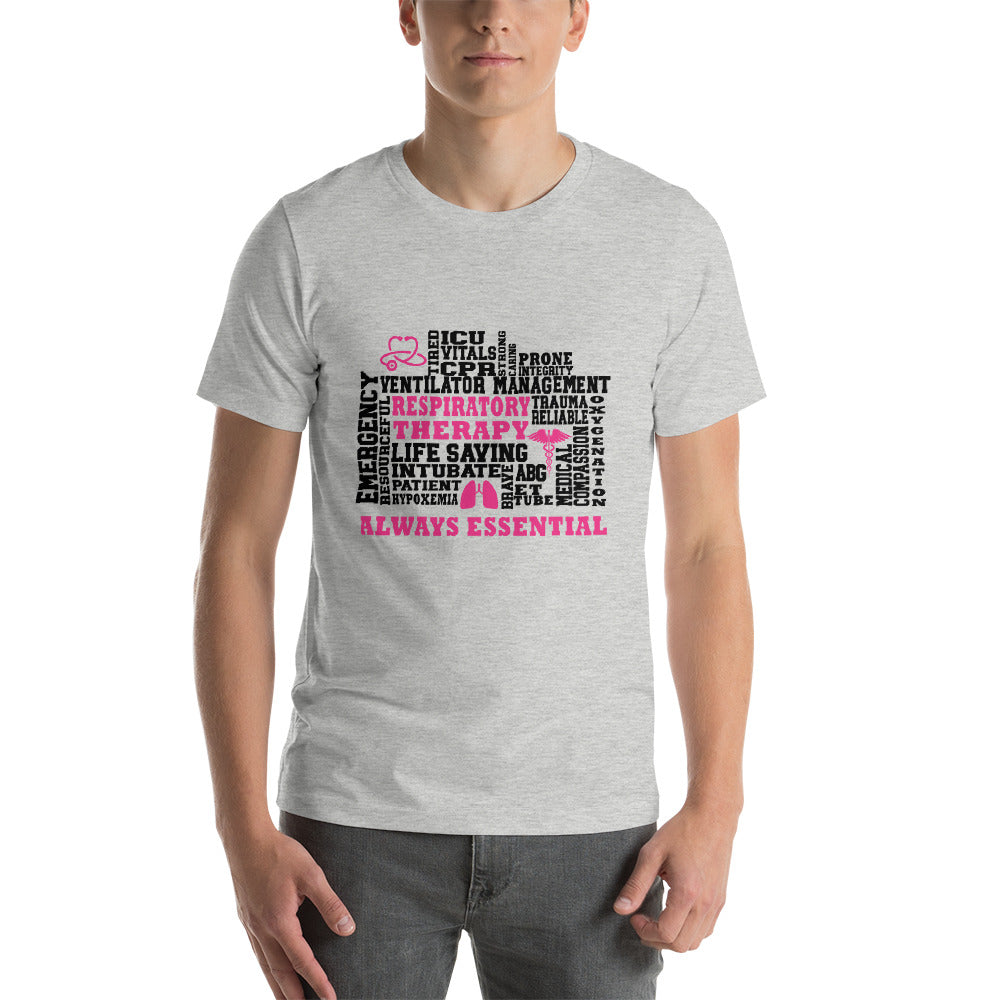 Bella & Canvas Pink Respiratory Therapy Always Essential T-Shirt-T-Shirt-TD Gift Solutions.com