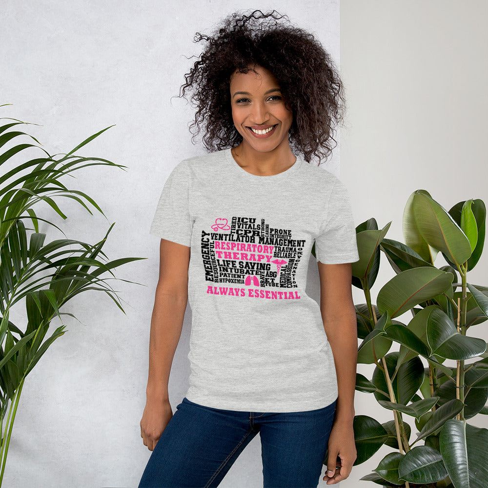 Bella & Canvas Pink Respiratory Therapy Always Essential T-Shirt-T-Shirt-TD Gift Solutions.com