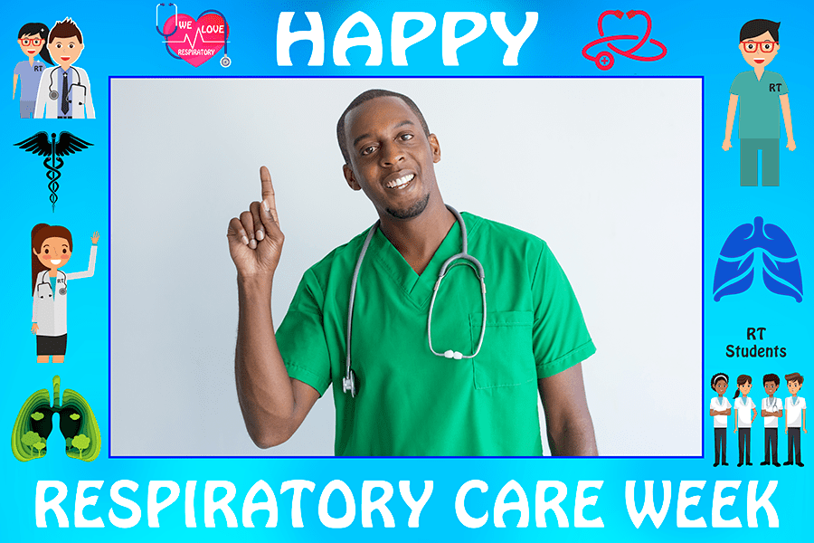 Respiratory Therapist | Respiratory Care Week Photo Frame With Selfie Props - Photo Booth Frame