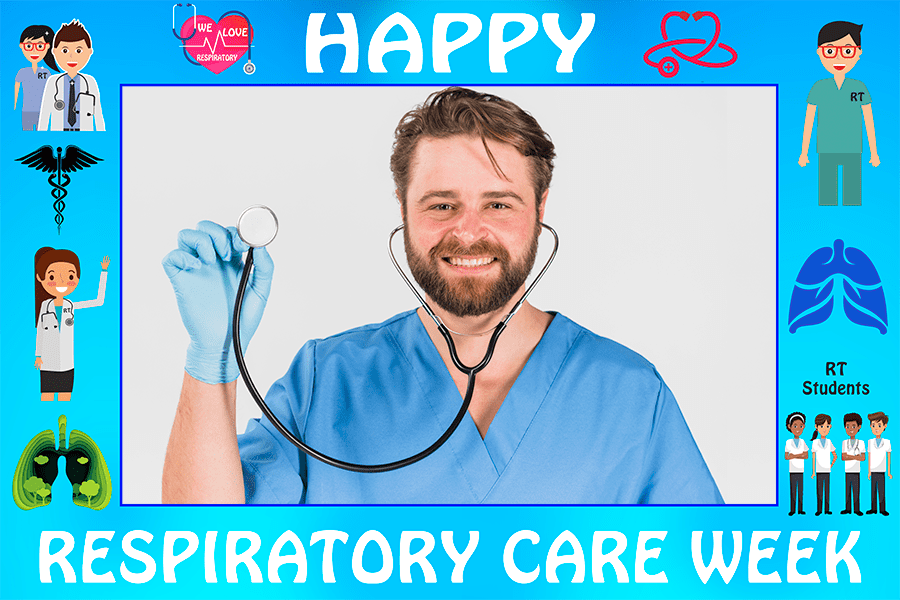 Respiratory Therapist | Respiratory Care Week Photo Frame With Selfie Props - Photo Booth Frame