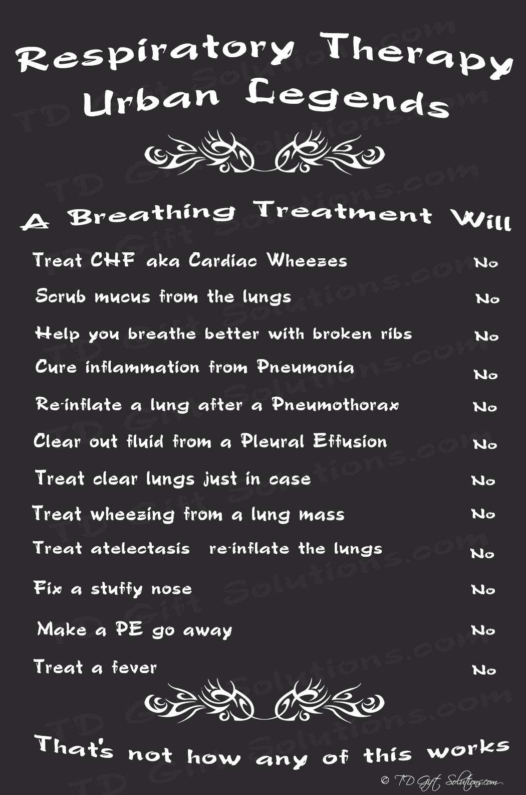 Respiratory Therapy Urban Legends Poster - Poster