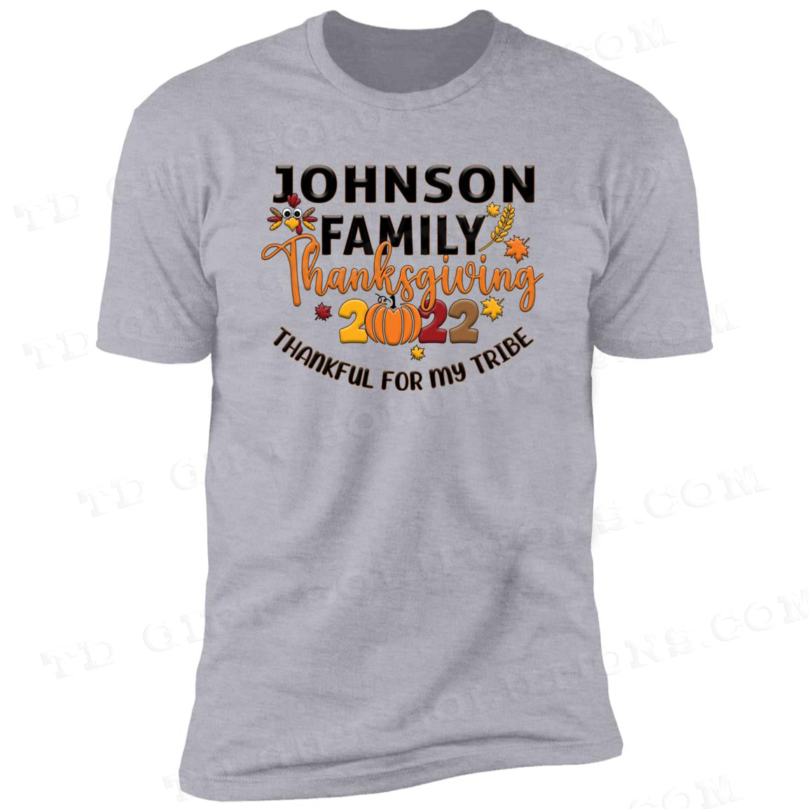 Personalized Matching Thankful For My Tribe Family T-Shirts-TD Gift Solutions.com