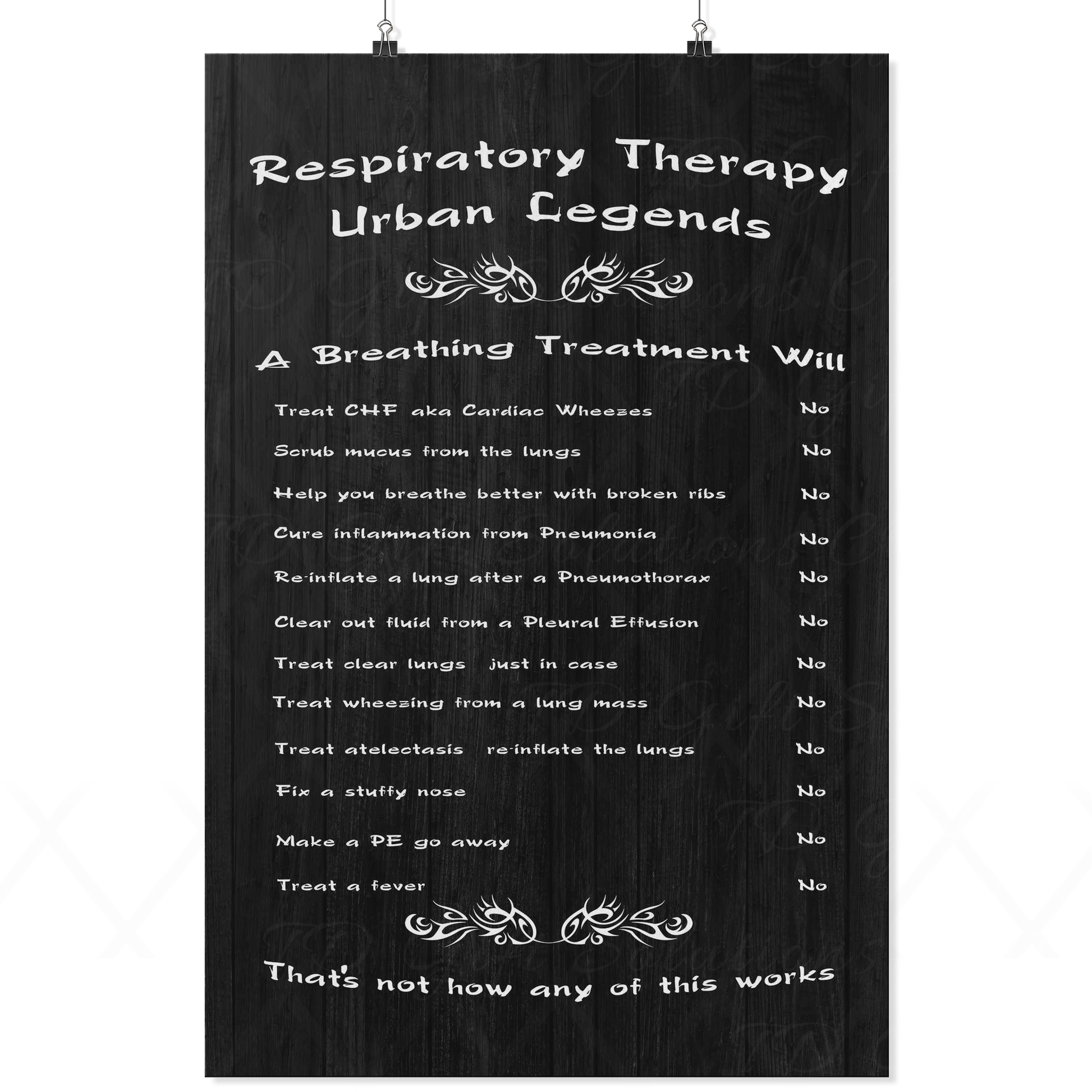 Respiratory Therapy Urban Legends Poster-TD Gift Solutions.com