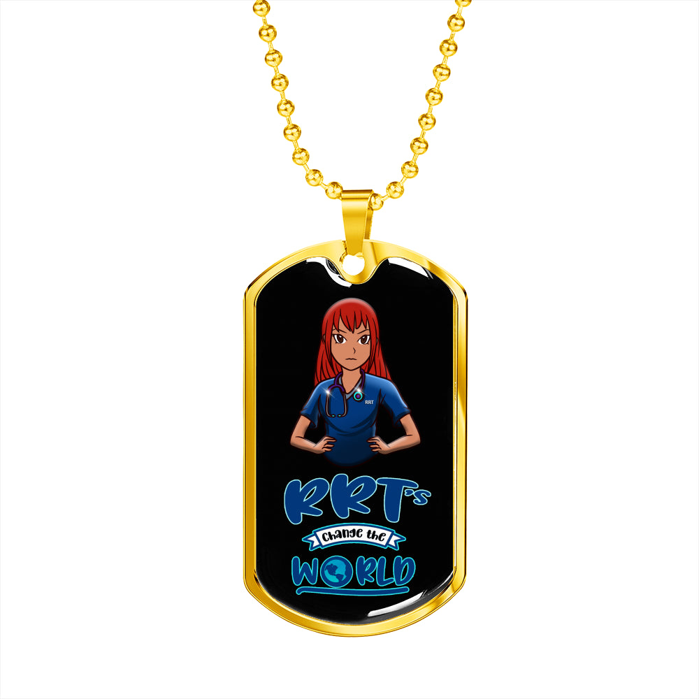 Respiratory Therapist Gifts | RRT's Change The World Dog Tag Necklace-TD Gift Solutions.com